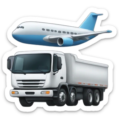 Truck carrying a plane sticker