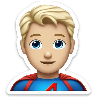 superman blonde boy with blue eyes sticker