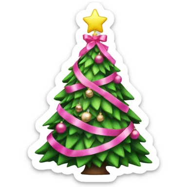 Christmas tree with pink decoration sticker