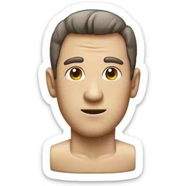 a man head his body is replaced by a toilet sticker