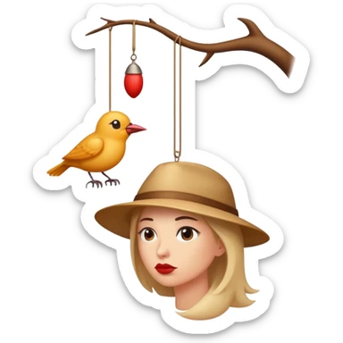 Face with lips poking and hang shooting bird sticker