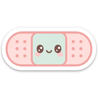 bandage with cute face, pastel colors, kawaii style sticker