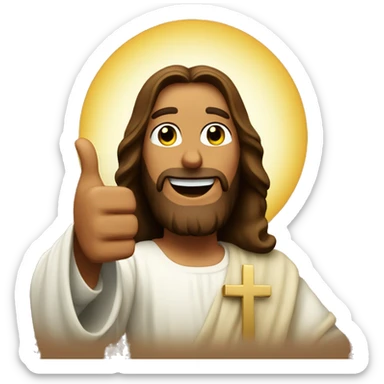 Jesus thumbs up sticker