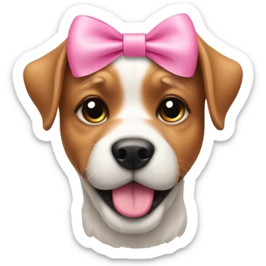 Dog wit pink bow  sticker