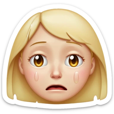 crying face emoji, expressive and clear, apple style sticker