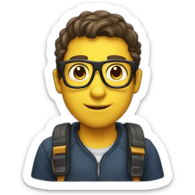 geek avec un ordi sticker