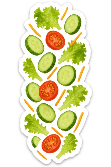 insalata che cade verticalmente sticker