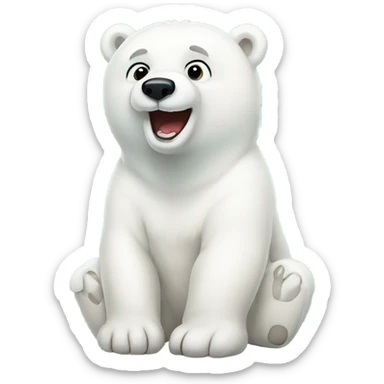 Cute polar bear sticker