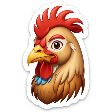 Un gallo con la cabeza de Jesús  sticker