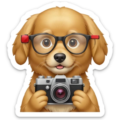 photographer dog sticker