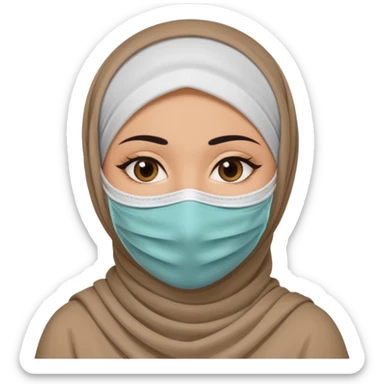 cover face mask arab woman with hijab sticker