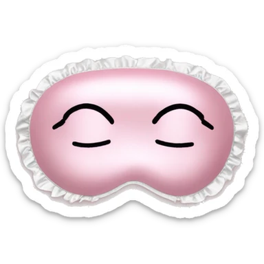 Light pink Frilly satin sleep mask no eyes sticker