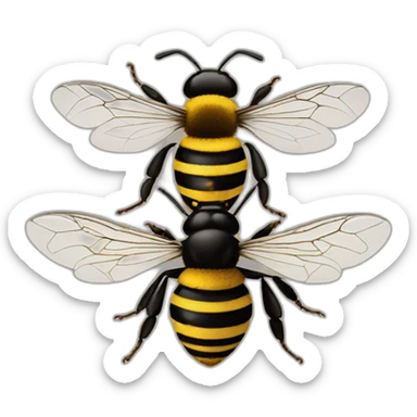 two bees fighting sticker