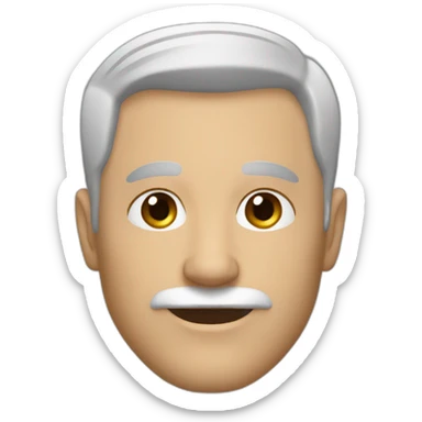 56 year old white male that is clean shave with short brown hair sticker