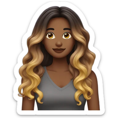 Long wavy ombré hair woman sticker