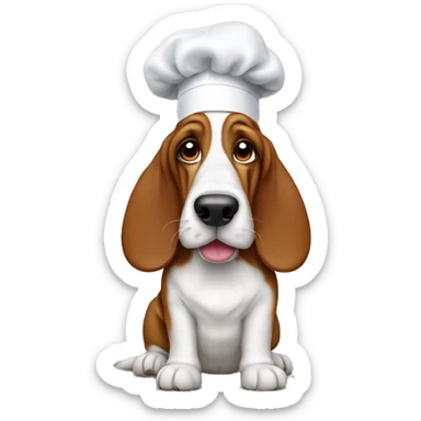 basset hound with chef hat sticker