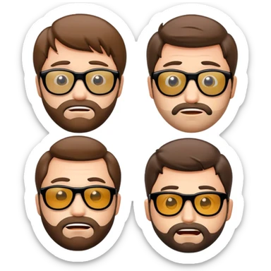 create 4 emojies which looks like the four men from Hangover movie sticker