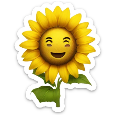 Sunflower with a smiley face sticker