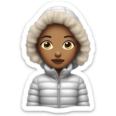 fashionable girl in a puffer jacket sticker