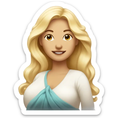 Beautiful pregnant blonde sticker