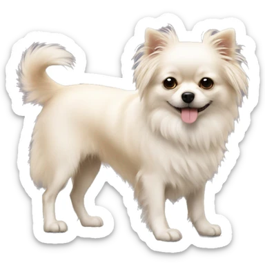 Fluffy white dog standing next to tan chihuaha  sticker