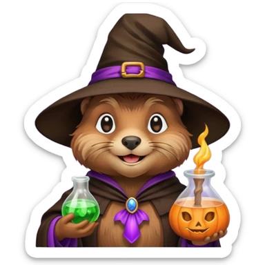 beaver in role witch sticker