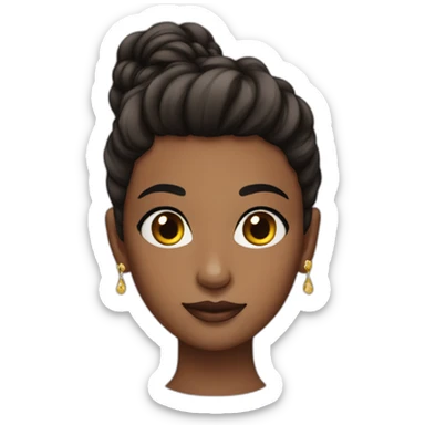 Brunte Girl with black eyes birthday sticker