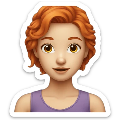 a cute redhead girl sticker