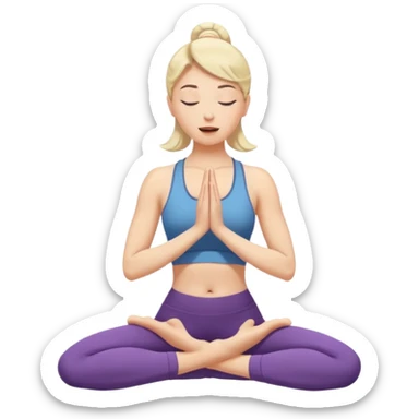 woman burping during yoga practice sticker