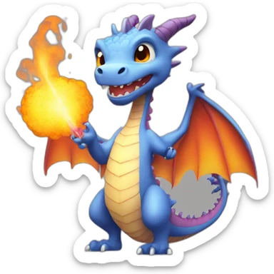 A cute dragon breathing fire sticker