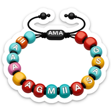 Colorful colors friendship brazelet with amigas written on the beads sticker
