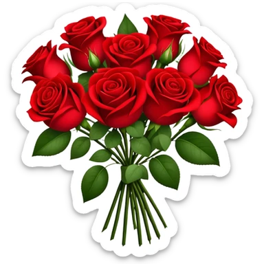 bouquet red roses sticker