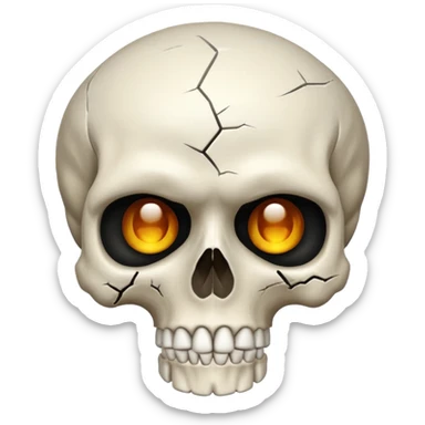 Confused skull sticker