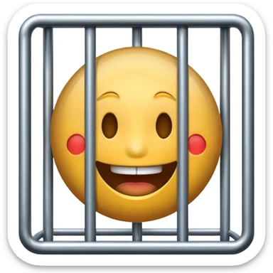 grinsendes Emoji im Gefängnis sticker
