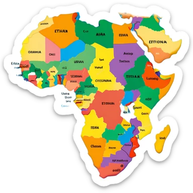 Ethiopian map sticker