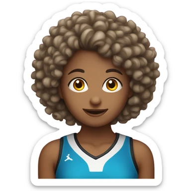 curly haired girl playing netball sticker