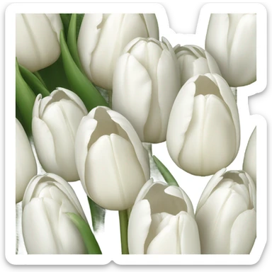 white tulip bouquet  sticker