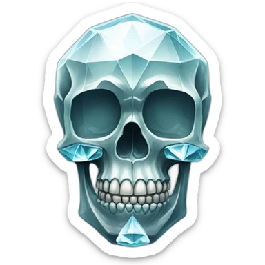 diamond heart in glass skull sticker