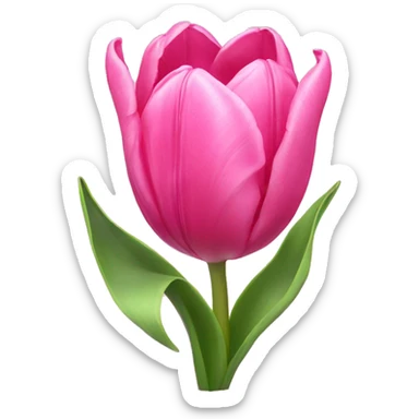 Pink tulips with a bow sticker