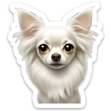 White long hair Chihuahua sticker