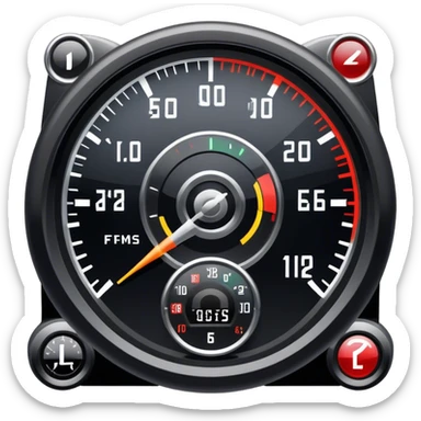 An icon showing a racing game interface, inspired by Grand Turismo. The design features a garage with a selection of high-performance cars, along with race track visuals in the background. Speedometer, lap timer, and other HUD elements add to the excitement. Transparent background sticker