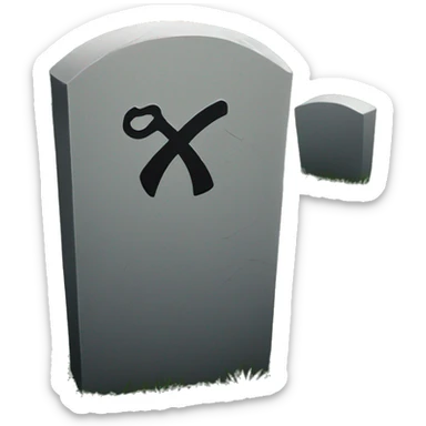 grave with shove sticker