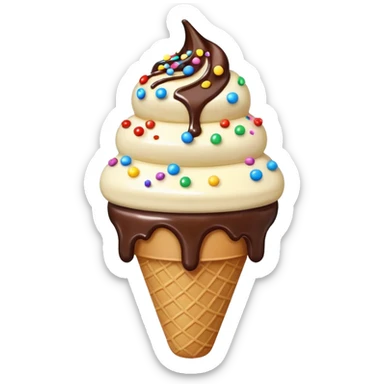 Icecream with toppins on the top sticker