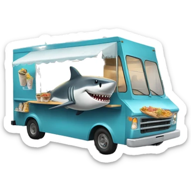 Shark food truck sticker