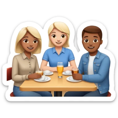 comversacion dentro de un restauant  sticker