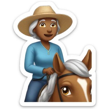grandmother ride a horse sticker