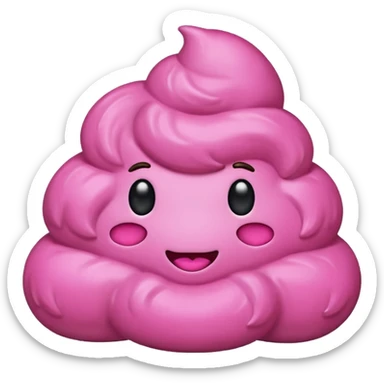 Pink fancy Poop sticker