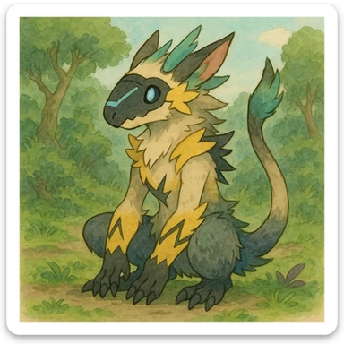 Sergal-Protogen-Fakémon-Digimon-Trico-Zeraora-Vernid-fusion-hybrid-creature sticker