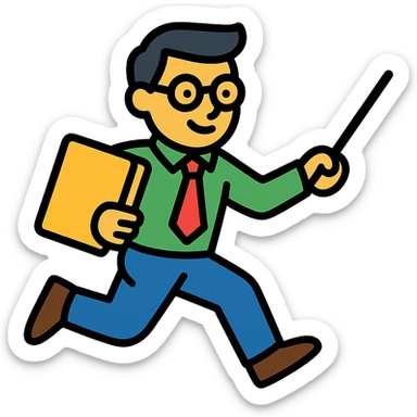 teacher running sticker