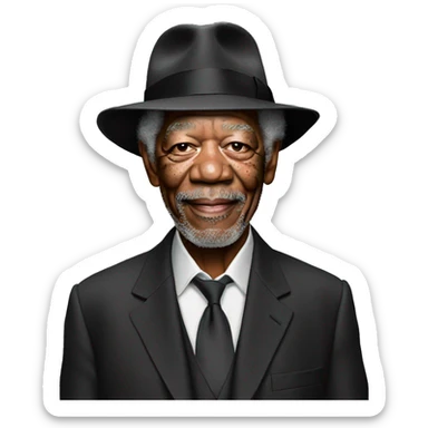 Morgan freeman with a hat  sticker